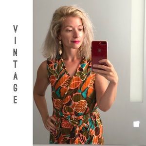 Vintage Summer Wrap Dress Large